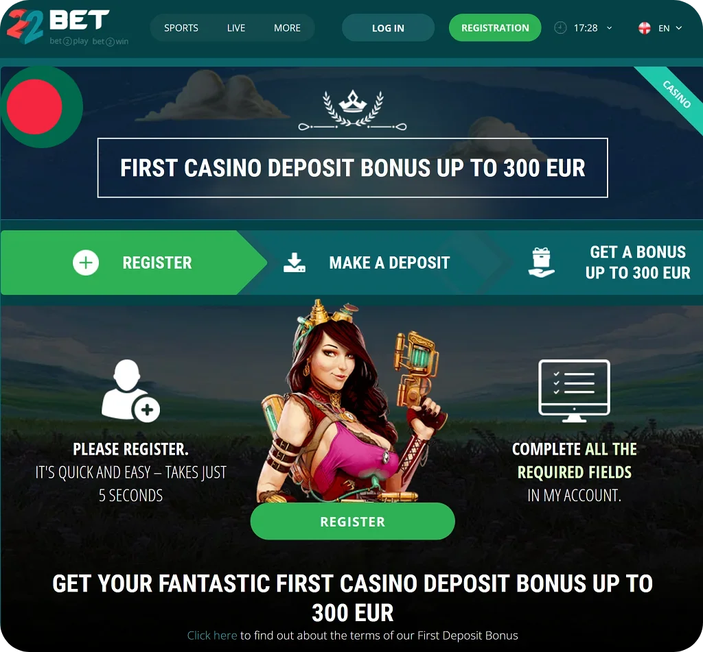 22bet first deposit bonus